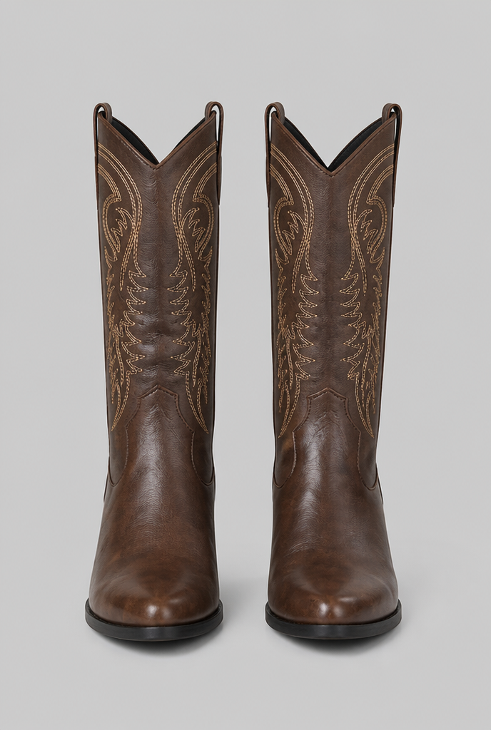 Cowboy Boots with Embroidered Stitching