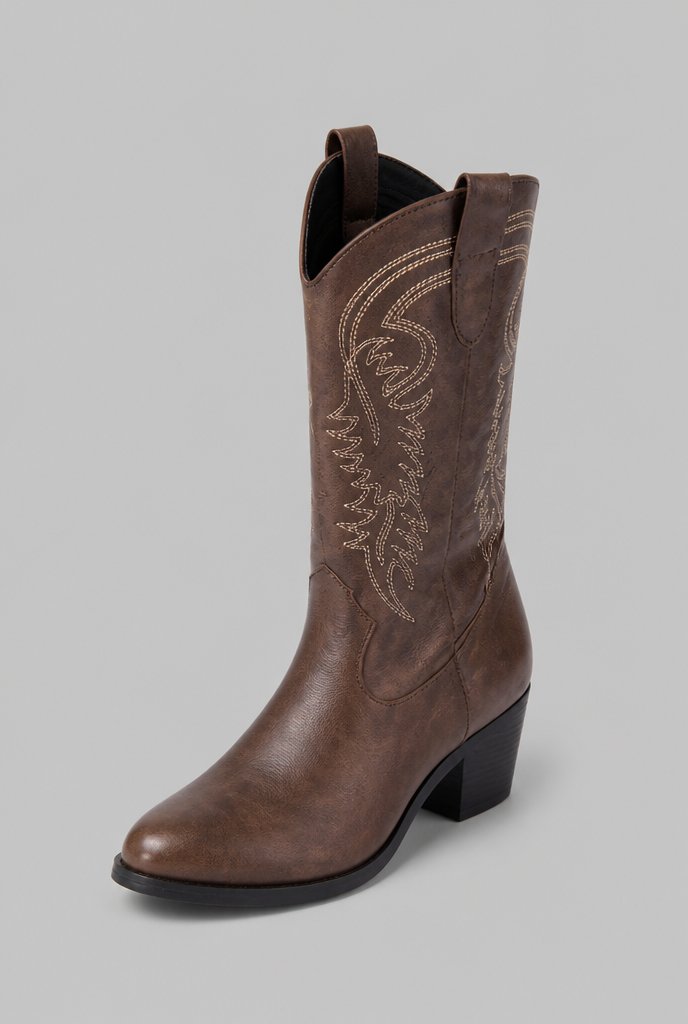 Cowboy Boots with Embroidered Stitching