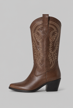 Cowboy Boots with Embroidered Stitching