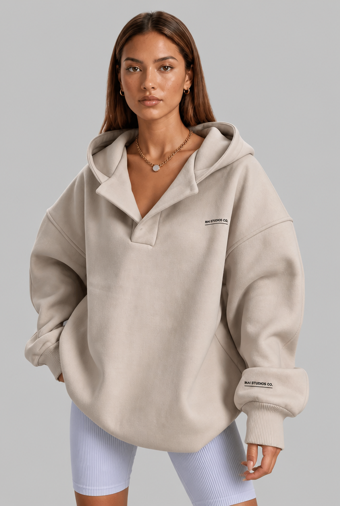 Oversized Collared Hoodie