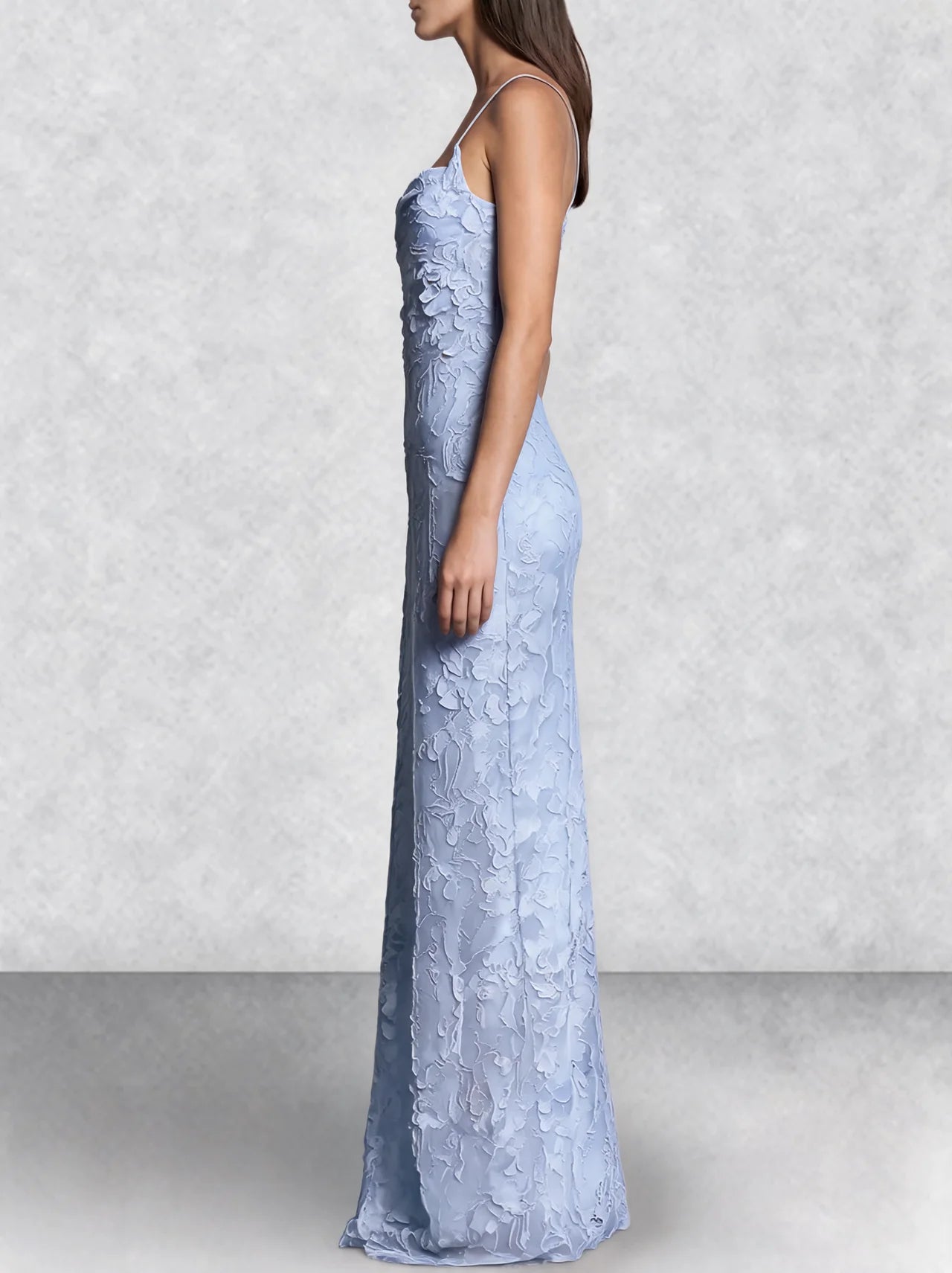 Floral Cowl Neck Lace Up Back Maxi Dress