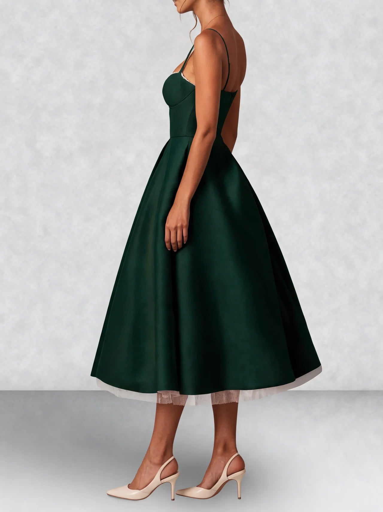 Satin Corset Midi Dress