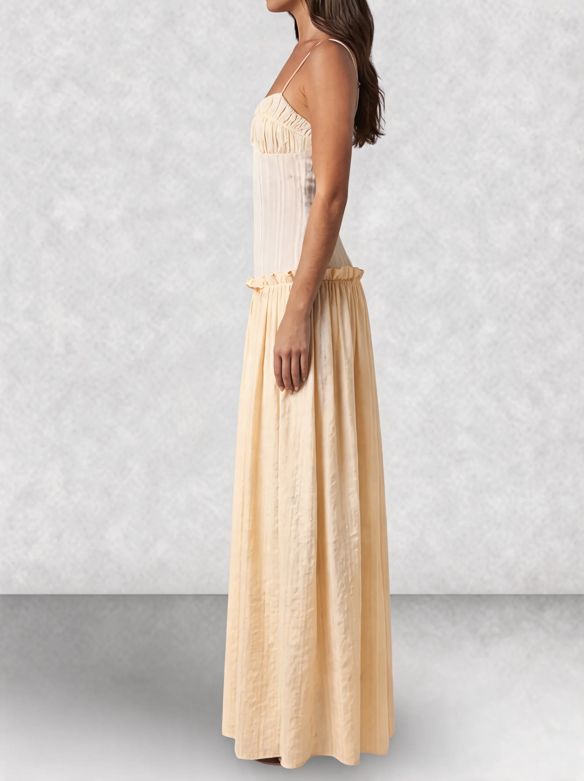 Drop Waist Corset Bodice Maxi Dress