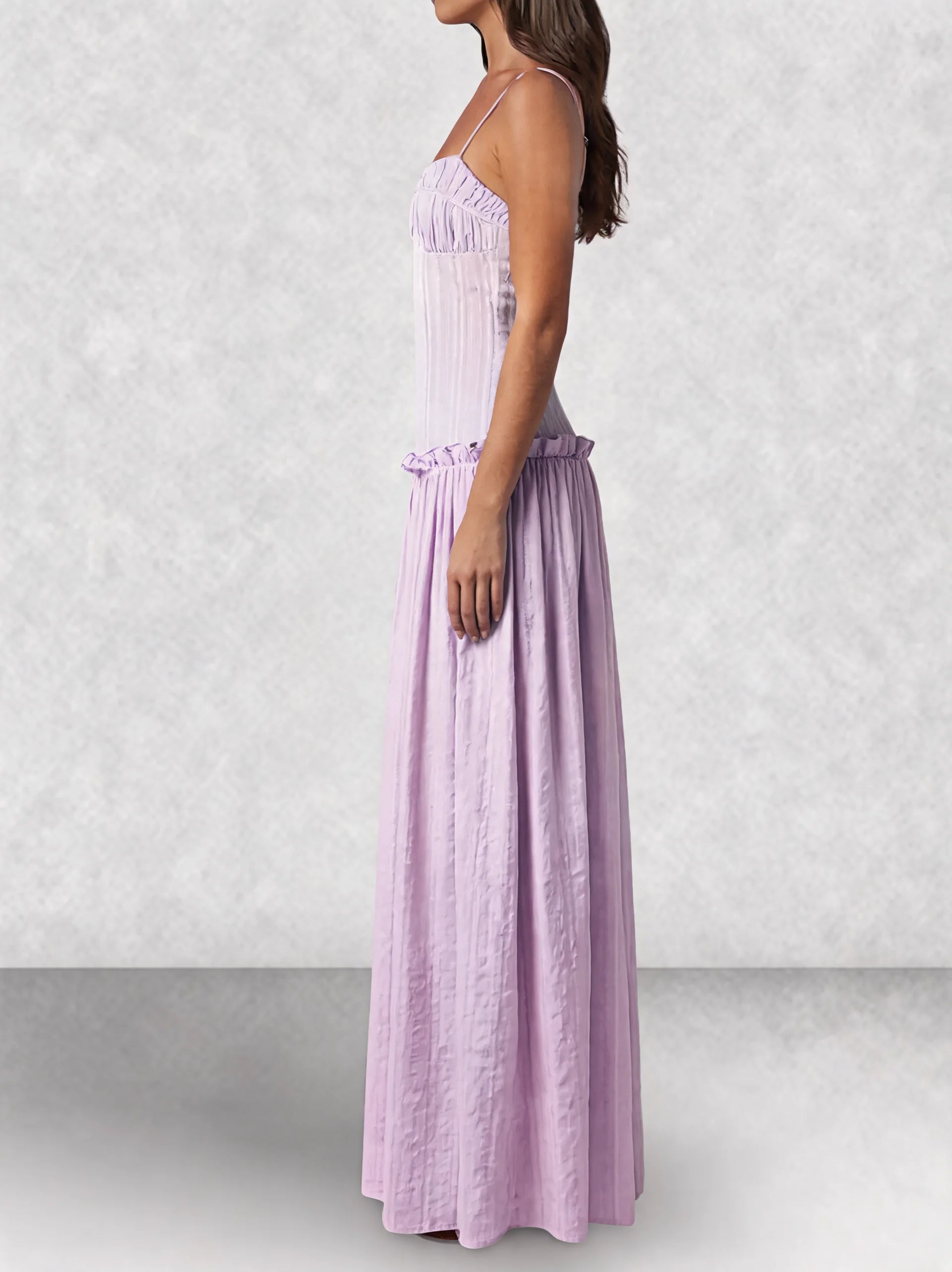 Drop Waist Corset Bodice Maxi Dress
