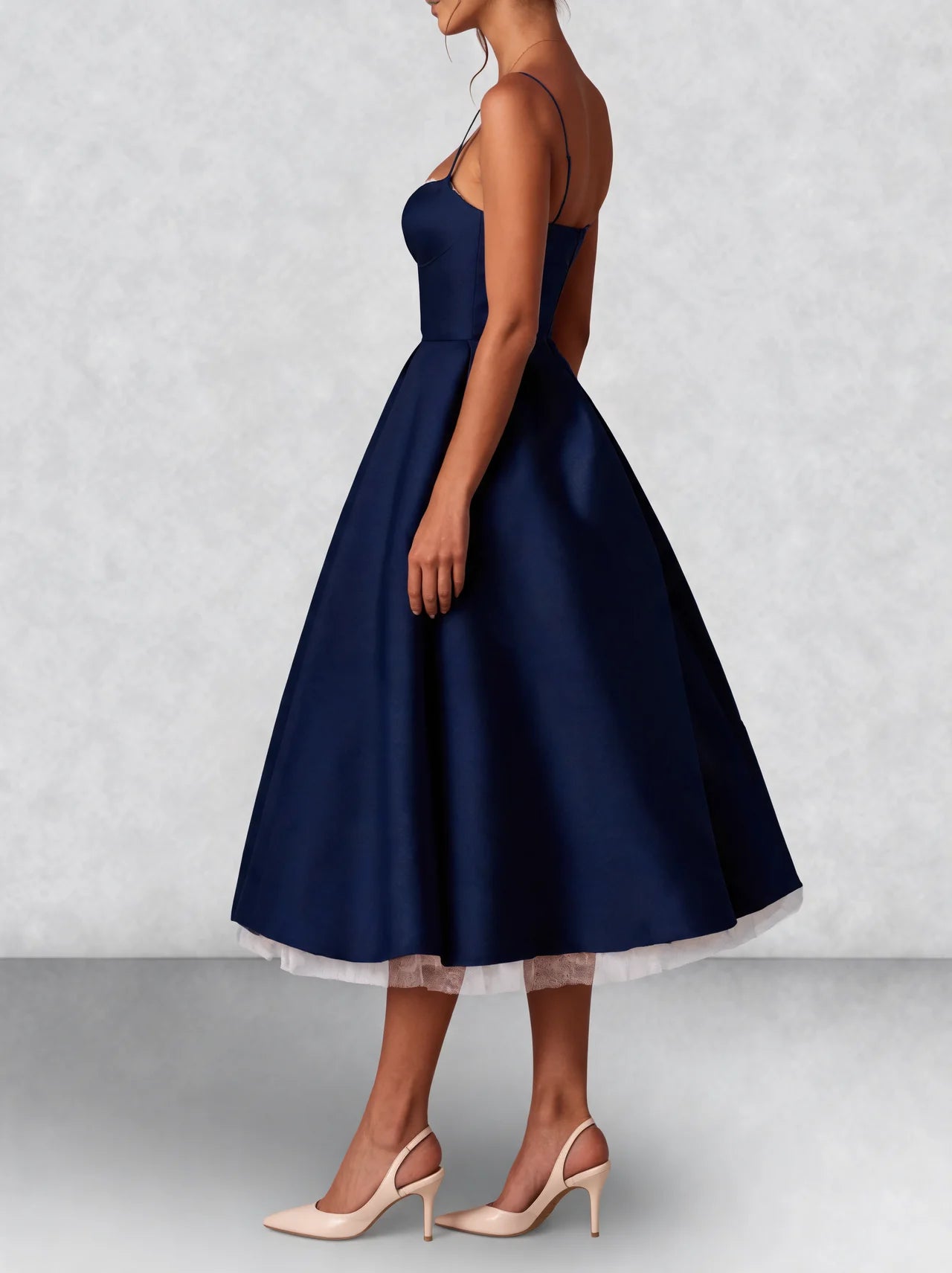 Satin Corset Midi Dress