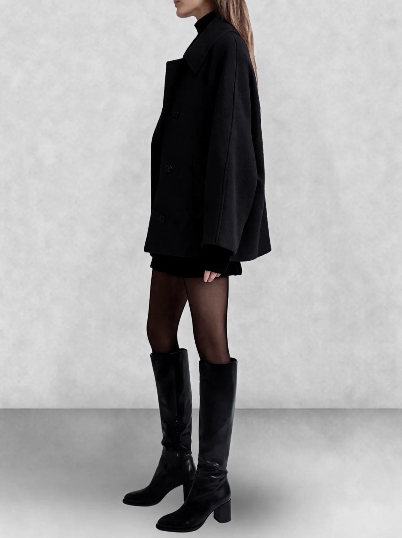 Oversized Cape Sleeve Wool Coat