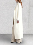 Longline Double-Breasted Wool Coat