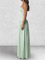 Drop Waist Corset Bodice Maxi Dress