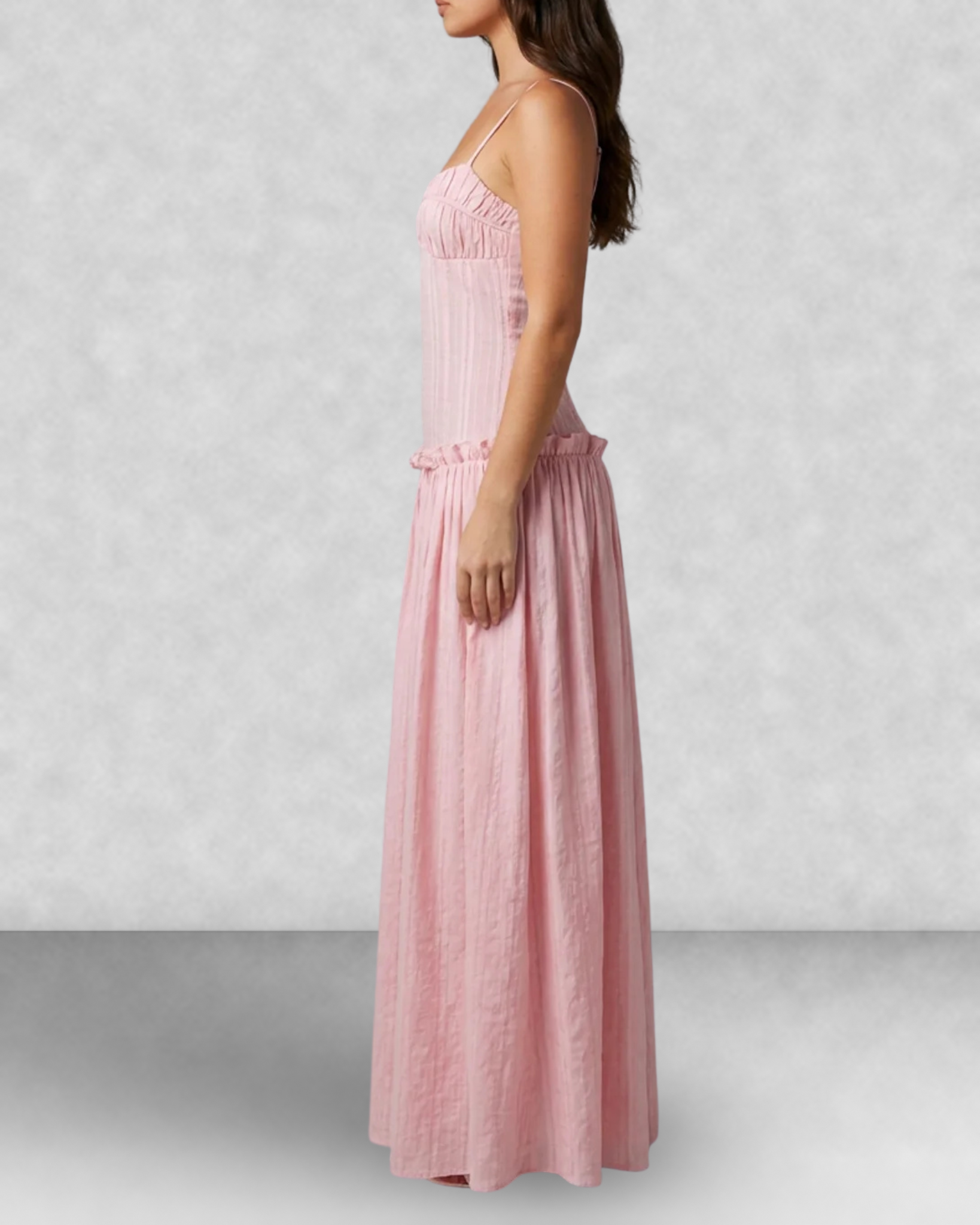Drop Waist Corset Bodice Maxi Dress