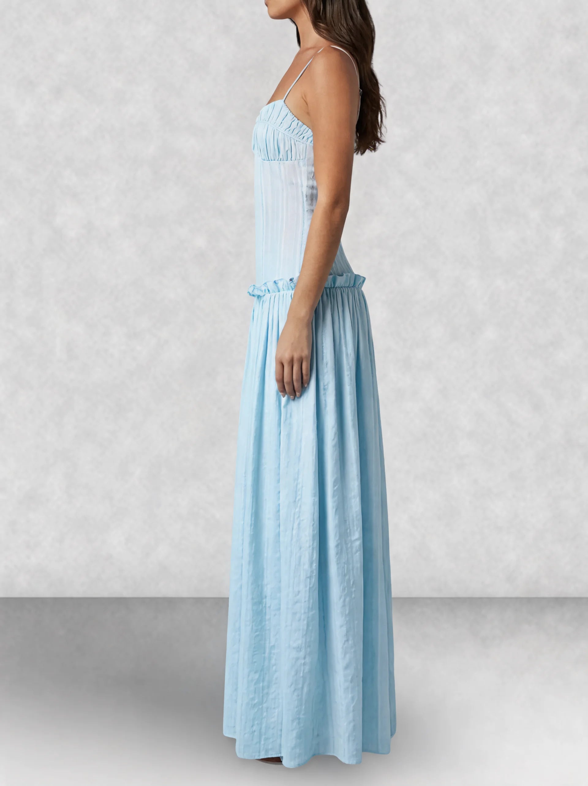 Drop Waist Corset Bodice Maxi Dress