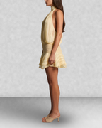 Halter Neck Drop Waist Mini Dress