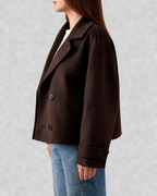 Cropped Double-Breasted Wool Jacket