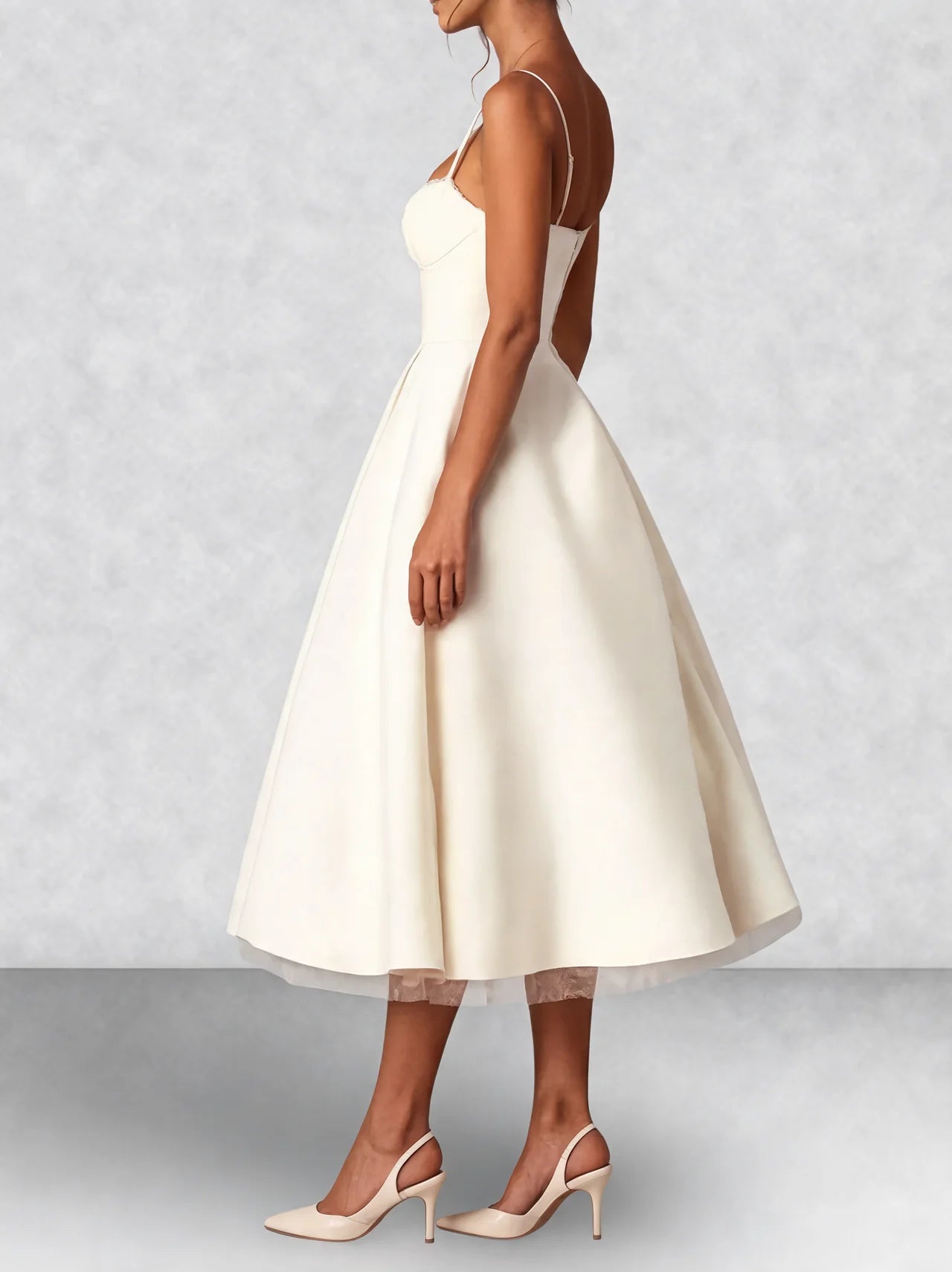 Satin Corset Midi Dress